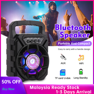 Wireless Portable Bluetooth speaker With Led Light Support Mic Bluetooth 5.0/ TF Card/ U Disk/ LED Light Hifi Sound Morning Exercise K Song Dance Bluetooth speaker with FM Function