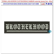 HD-109 BROTHERHOOD MOTORCYCLES/RACING/CLUB EMBROIDERY PATCH