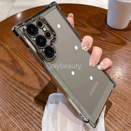For Samsung Galaxy S25 S24 S23 Ultra Plus FE 5G 4G S25FE Case Clear Plating Transparent Casing For S
