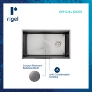 [Pre-Order] RIGEL Kitchen Bundle - Scratch Resistance Kitchen sink R-SNK754421SB-LINEN with Kitchen Pull-out Faucet Mixer Tap - Delivery Mid May