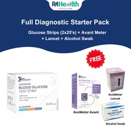Avometer Blood Glucose Test Strip FOC Avant Meter + Lancet + Alcohol Swab