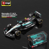 Burago 1:43 Mercedes F1 Racing Car Model AMG W15 Hamilton Formula Racing Car 2024 Season Collectible