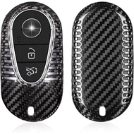 T-carbon Real Carbon Fiber Key Fob Cover Compatible with Mercedes Benz Key fob Cover EQS, EQE, S580,