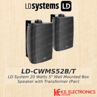LD System CWMS52B 20 Watts/100V 30 Watts/8 Ohm Wall Mounted Box Speaker with Transformer (Pair)