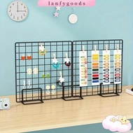 LANFYGOODSS Display Rack, Grid Frame Grid Storage Rack, Creative Metal with Base Jewelry Booth Rack 