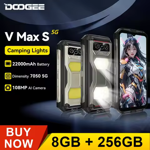 DOOGEE V Max S 5G Rugged Phone 6.58" 120Hz 24GB(8+16) 256GB 22000mAh Battery Smartphone Camping Ligh