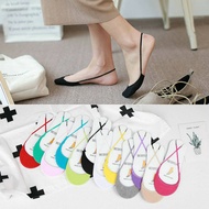 [Cutewomen2020] Invisible Half-boat Socks Solid Color Breathable Cool Socks Non-slip No Show Plain C