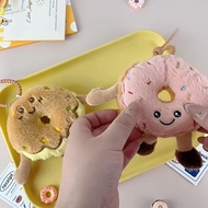 AUGUSTINA Donut Plush Key Rings, Soft Plush Simulation Donut Plush Pendant, Fashion Cartoon Doughnut