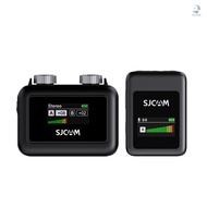 SJCAM M1 Wireless Microphone System with 1 Receiver &amp; 1 Microphone 50M Transmission Range Built-in Battery with LCD Screen Replacement for Android Phones Computer Laptop Camera for
