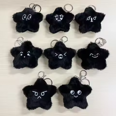 MARK DoYoung HAECHAN TAEYONG Keychain Black Luminous Pentagonal Heart Shaped Plush Pendant Suitable 