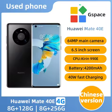 Huawei Mate 40e 4g Android 6.5" Kirin 990E 4g SmartPhone 50MP Camera 4700mAh 40W Charge HarmonyOS Or