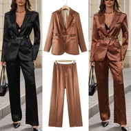 Fashion Formal Satin Set (Blazer + Pants) 77006 (TA) Blazer Set Pants Set