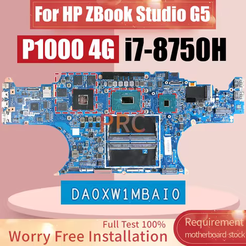 For HP ZBook Studio G5 Laptop Motherboard DA0XW1MBAI0 N18P-Q1-A1 P1000 4G i7-8750H L33160-601 Notebo