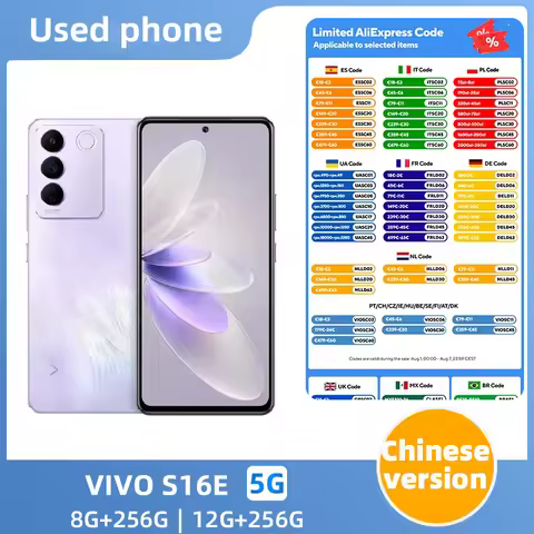 Vivo S16e 5g ROM 256GB CPU Exynos 1080 50MP Camera 4600mAh 6.62in 2400x1080px 66W Used Phone