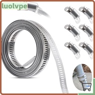LUOLVUO Hose Clamps, 304 Stainless Steel Large Hose Clamp Strap,  Adjustable Pipe Ducting Hose Clamp