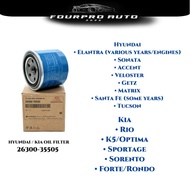 Hyundai & Kia Oil Filter Penapis Minyak Hyundai & Kia 26300-35505