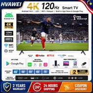 HVAWEI Smart TV 4K 120hz 46/50/55/65/75 Inch Android 14.0/HDMI/WiFi/YouTube/MYTV/Netflix Google TV