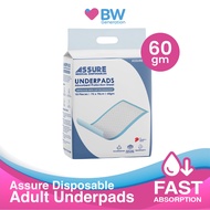 ASSURE Disposable Adult Underpads 75x75cm 60gsm (10pcs/pack) - by BW Generation