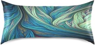 Colorful Blue and Green Swirly Stain Pillowcases for Hair and Skin King Size Soft Decorative Bedding Pillow Case Pillow Shams,20x40 inches