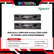 RAM Apacer DDR5 NOX Gaming 16GB 2x8GB PC 5600Mhz AH5U16G56C52RMBAA2