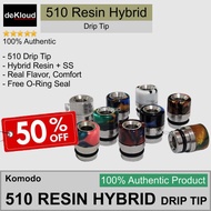 Ready JT DISKON 50% 510 RESIN HYBRID Drip Tip K109 Komodo | driptip anti panas