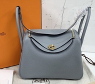 全新 Hermes Lindy 26 木偶灰 金扣上膊袋