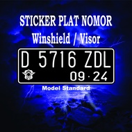 Stiker Plat Nomor Winshield Visor Motor PCX NMAX Vespa NINJA CBR R15 R25 ADV Cutting sticker