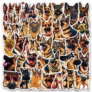 50pcs German Shepherd Alsatian Dog Lover Decorative Stickers, Realistic Puppy Portrait Animal Graphi