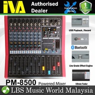 IVA PM-8500 2 X 500 Watt 8 Channel Powered Mixer With USB Bluetooth and Power Effect (PM8500 PM 8500