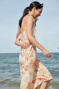 Zummerzalt vacy beach dress ชุดเดรสลินินสายเดี่ยว Vacay