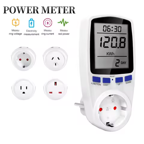Digital Wattmeter AC 220V 110V Power Meter Electricy Consumption Energy Meter EU Plug Power Kilowatt