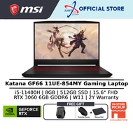 MSI GF66 KATANA 11UE-854 / 11UE-854MY - GAMING LAPTOP ( I5-11400H 8GD4 512SSD / RTX3060 6GD6 / WIN11H / 15.6" FHD 144Hz)