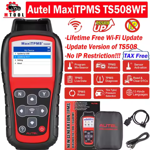 Autel MaxiTPMS TS508WF WiFi TPMS Diagnostic Tool Program MX-sensors Read Clear DTCs OBD2 TPMS Relear