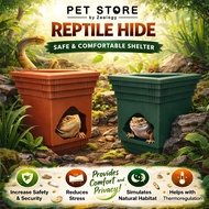 Nomoy Pet Reptile Hide Cave + food bowl/water bowl NA-23 crested gecko arboreal frog amphibians tara