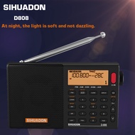 XHDATA SIHUADON D-808 Portable Digital Radio FM Stereo/SW/MW/LW SSB AIR RDS Radio Speaker with LCD Display Alarm Clock Radio