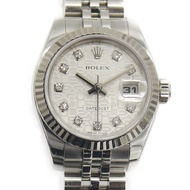 Rolex Datejust 179174G（D-序號），自動上鍊，10 鑽鑲嵌，電腦錶盤，女錶。