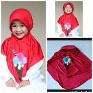 Latest Premium instant Ice Cream Veil For Children 3-6 Years Old | Cute Hijab Baby Girl Instant School Kindergarten 4-5 Years | Hijab Responsibilities baby Elementary School jersey Material Soft Cool | Marlina_hijab