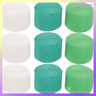 9 Rolls Green Birthday Crepe Paper Streamer Theme Party Decoration Streamers White sijicc