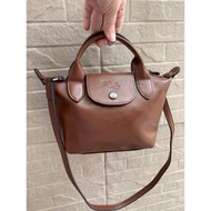 TAS LONGCHAMP - LUXURY!! TAS WANITA CUIR HONEY COFFEE SERIES MIRROR QUALITY