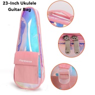 23-Inch Ukulele Bag Pink Guitar Bag Portable Translucent Laser Ukulele Backpack Small Guitar Piano Bag Music Instrument Accessories Ukulele Guitar Shoulder Backpack