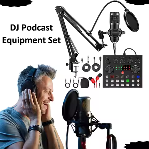 BM800 Microphone & V8 Studio Sound Card Kit DJ Podcast Equipment Set Computer Mobile Live Stream Voi