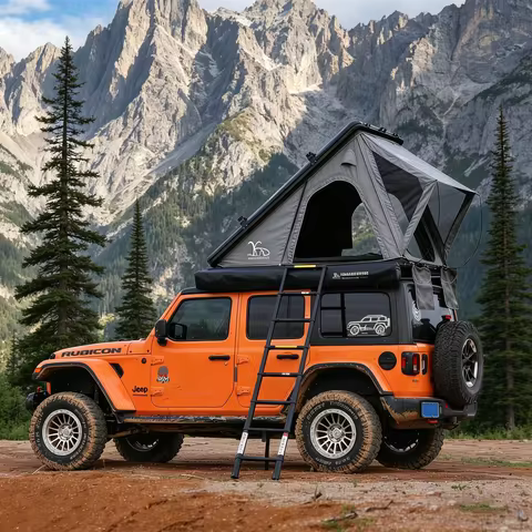 Aluminum Hard Shell SUV Rooftop Tent 210x130x150cm Pop up Triangle Car Top with Shoes Bag - No Roof