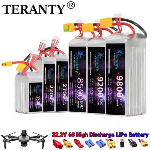 TERANTY 22.2V 6S 1500/2200/2700/3000/3500/4600/5600/6500/7200/8000/8500/9200/9800mAh Lipo Battery Fo