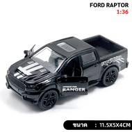 【Tap-Yee】1:36 Ford Raptor Pull Back Car รถกระบะ โมเดลรถ Diecast Alloy ของเล่นรถสําหรับเด็กผู้ชาย ของสะสม ของขวัญ