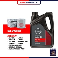 (WITH ORI NISSAN OIL FILTER) NISSAN 0W20 SN GF5 Fully Synthetic Engine Oil (4L)