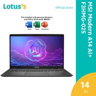 MSI Modern A14 AI+ F3HMG-025 14" FHD Laptop Platinum Gray  (AI 5 33016GB512GBW11H&S+M365) SN
