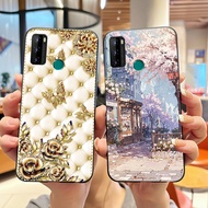Anti-scratch Soft Black Phone Case For BLU G51 Plus Case Colorful Popular Purple Flower Pattern For 