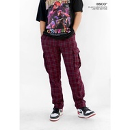 ✈ ☪ ¤ BSCO Men Plain Cargo Pants Pranella Fabric Checkered for in All Ocassion