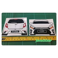 Sticker Kereta Perodua Axia, Sticker Belakang atau Depan pilih salah satu(1pcs, Custom No. Plat)