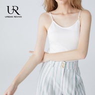 URBAN REVIVO women’s Modal Spaghetti Strap Slip-neck Soft Wool white Camisole Tank Top Singlet